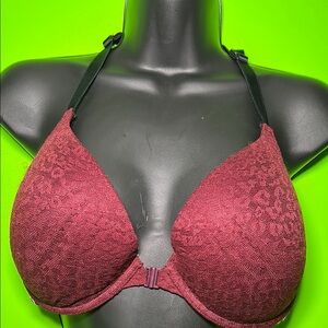 PINK Victoria's Secret Red Lace Bra Full Coverage